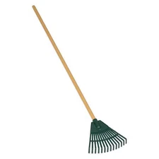 Seymour Midwest 8 in Polypropylene Leaf Rake, 14 Tines, 42 in L Wood Handle