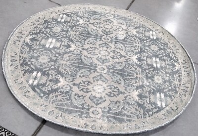 BLUE 6' X 6' Round Broken Thread Rug, Reduced Price 1172749730 RVT403M-6R
