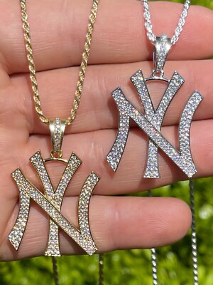 Hip Hop New York Pendant Iced CZ Real 925 Silver & Gold Plated