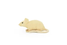 Mouse Toy, White, Realistic Rubber Model, Figure, Hand Painted Figurine 2.5"