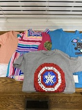 5 Piece - Justice Star Ride Assorted- Size Medium - Girls Tops