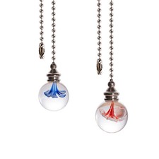 2Pcs Crystal Ceiling Fan Chain Pulls Extension Ceiling Light Lamp Fan Chain