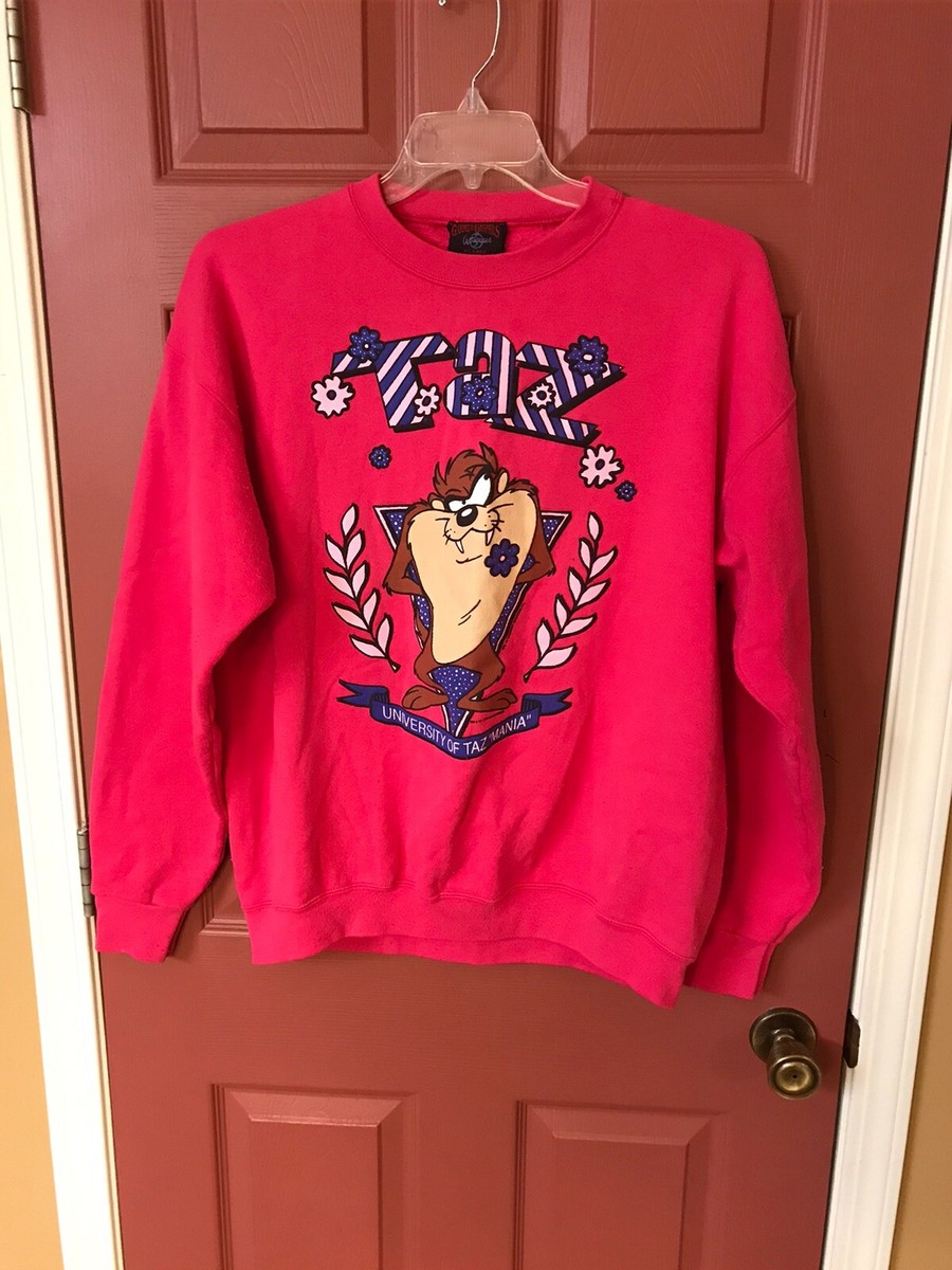 Womens Vintage Garment Graphics Pink Tasmanian Devil 1993