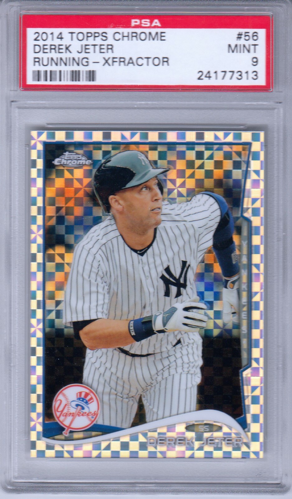 2014 Topps Chrome Derek Jeter Running XFractor Silver Card #56 PSA 9 pop 32