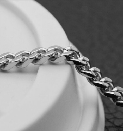Cadena de plata 60 cm de espesor acero inoxidable cadena de plata cadena blindada mujer hombre collar - Imagen 10 de 14