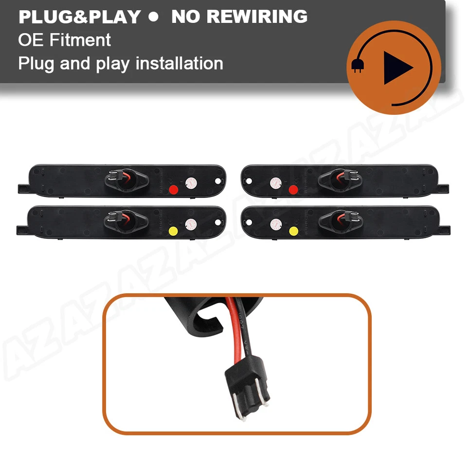 For 1995-1999 Chevrolet Monte Carlo Lumina 4pcs LED Front+Rear Side Marker Light - Изображение 4 из 4