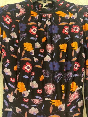 ba&sh  Long Sleeve Mini Dress Mock NeckWomens Size XS Printed