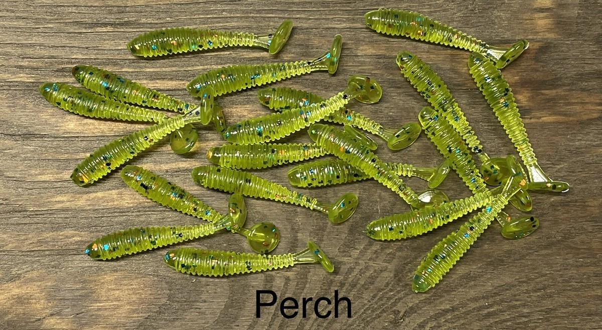 Esca In Plastica Morbida Swimbait 1.5” A Coda Di Pagaia – 20 Pezzi, Chartreuse Glow, Per Persico E Crappie, Northeast Custom Baits