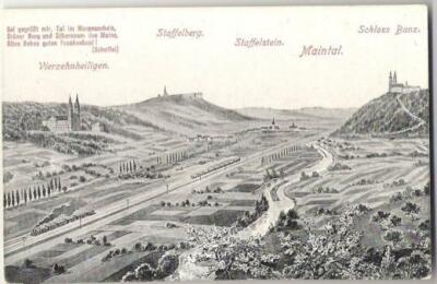 Germany Old Postcard Maintal Area Panoramic View