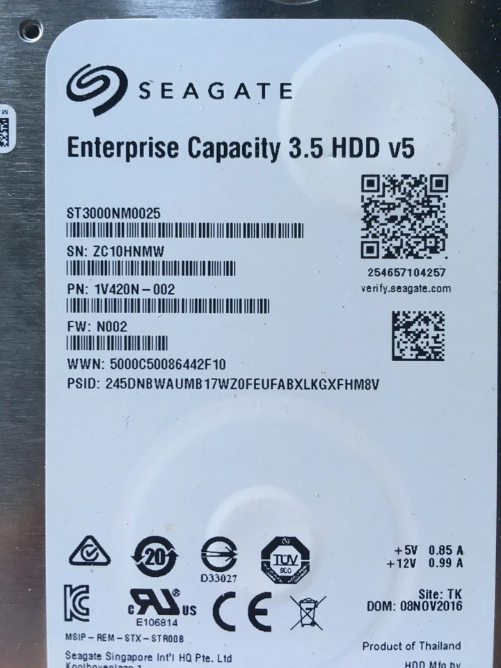 3Tb Seagate ST3000NM0025 7.2k 128Mb 12Gb/s SAS serial attached SCSI - Image 2 of 3