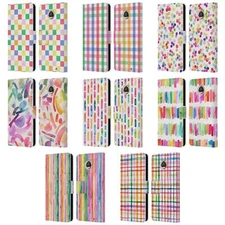 OFFICIAL NINOLA COLORFUL GEOMETRIC LEATHER BOOK WALLET CASE FOR MOTOROLA PHONES