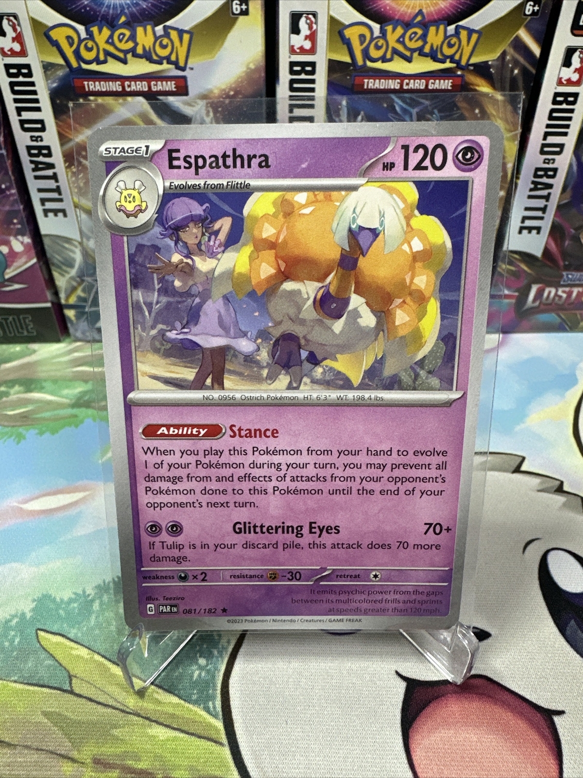 Espathra 081/182 Non Holo Rare Deck Exclusive Paradox Rift Pokemon NM