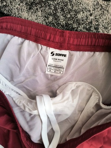 NWT Soffe Girls Shorts Low Rise Cardinal Red Silver Shorty Size Medium Junior - Picture 5 of 5