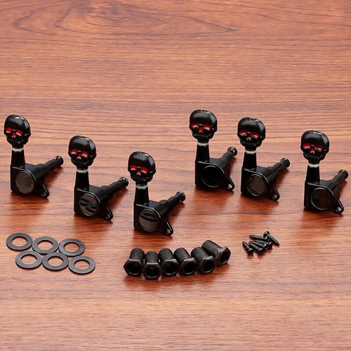 6Pcs Skull Button Tuning Pegs Keys Tuner Machine Heads Knob Guitar Part - Picture 6 of 8