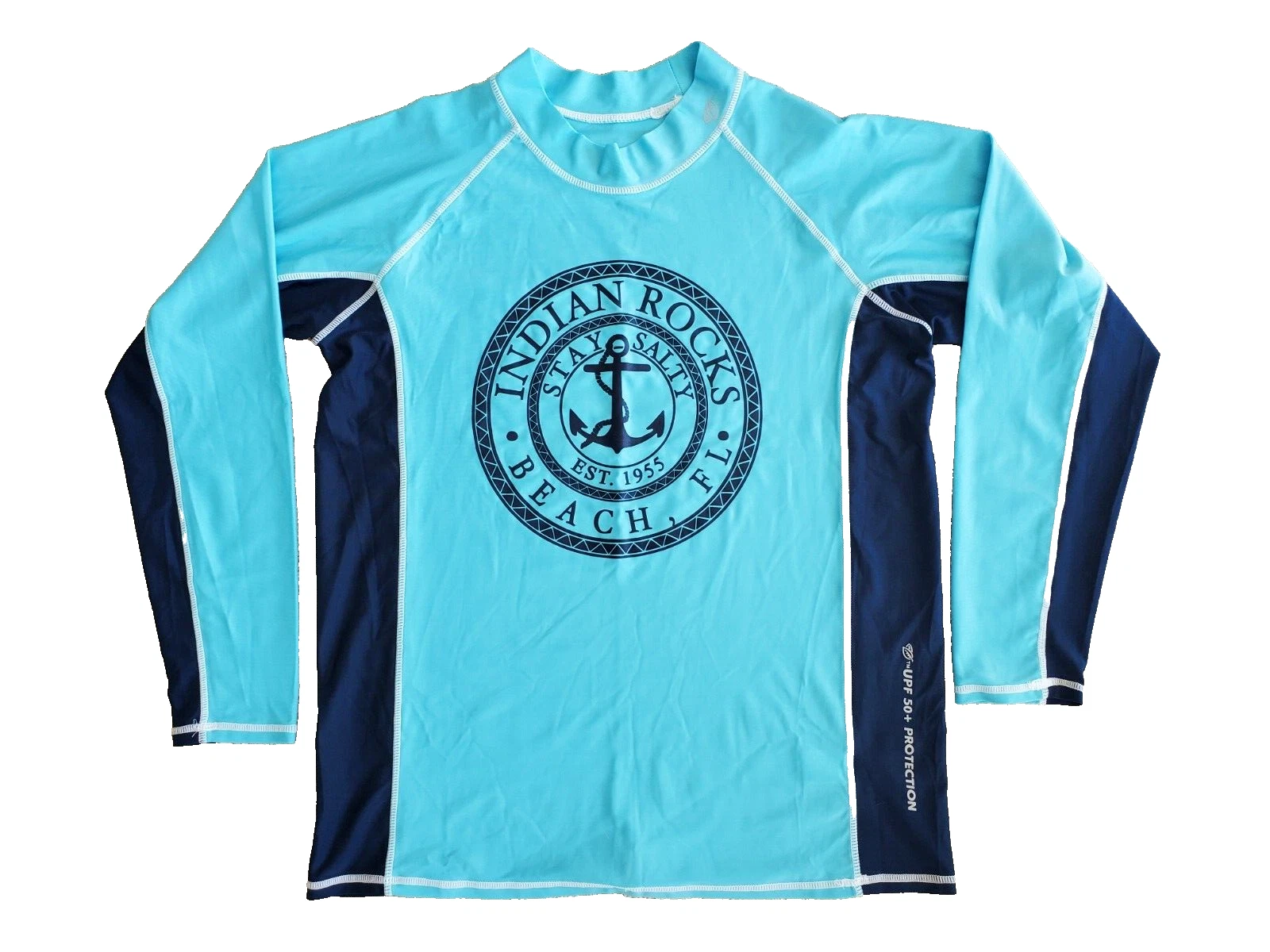 Indian Rocks Beach Banana Boat SPF Sun Protection Long Sleeve Shirt Aqua Size M