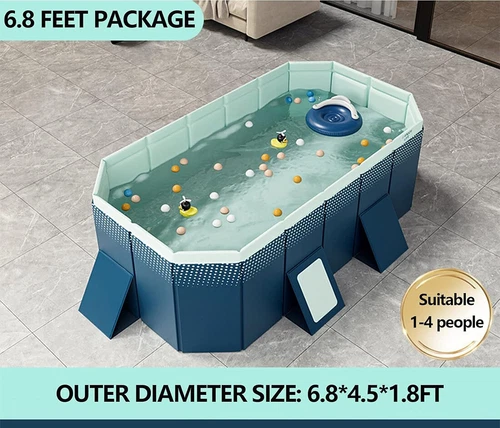 Foldable Large Rectangular Above Ground Outdoor Backyard Swimming Pool Adult Kid - Picture 9 of 11