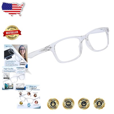 Premium Clear Non-Polarized Reading Glasses for Men & Women - 4.5X Magnification