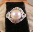 Ring Size 5.5 Fine Jewelry Vintage Solitaire Genuine Pearl Sterling Silver