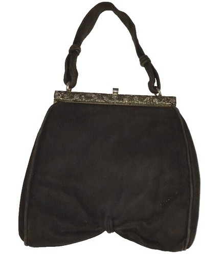 VNT NUMANCIA Suede Leather Bag Purse Hand Bag Gray Business Casual