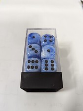 Chessex Vortex Snow Blue/Black  12 d6 16mm set