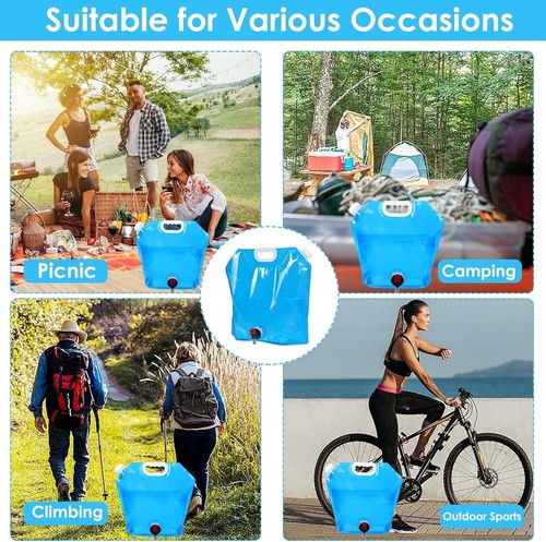 Camping Hiking Tap Carry Tank Container Storage Drinking Water Foldable Bottle - Picture 7 of 25