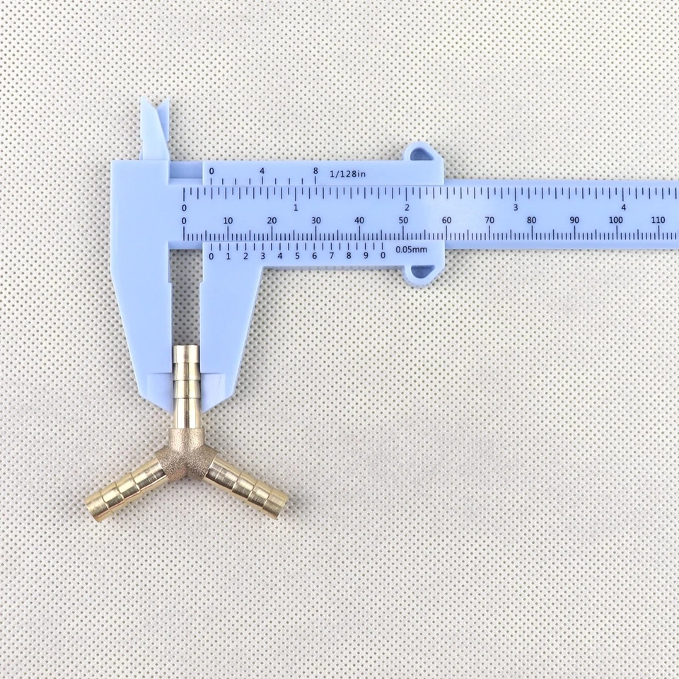 1/4" Y-3 Way Brass Hose Barb Fitting Pipe Tubing Splicer Fuel Water Gas Air 3Pcs - Image 2 of 4