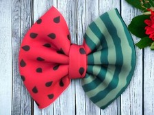 5 inch Watermelon Hair Bow girls Fabric, Waterproof, One in a Melon Summer Cute