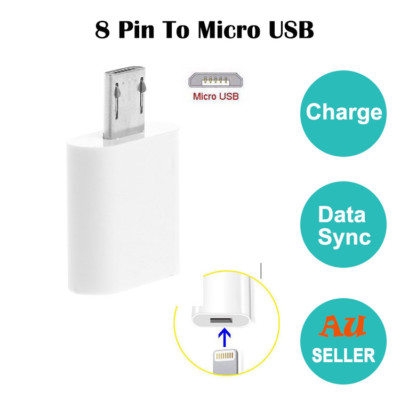 8-Pin Female to Micro USB Male Adapter Converter Connector For