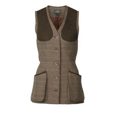 Ladies Laksen Bell Beauly Tweed Shooting Vest/waistcoat