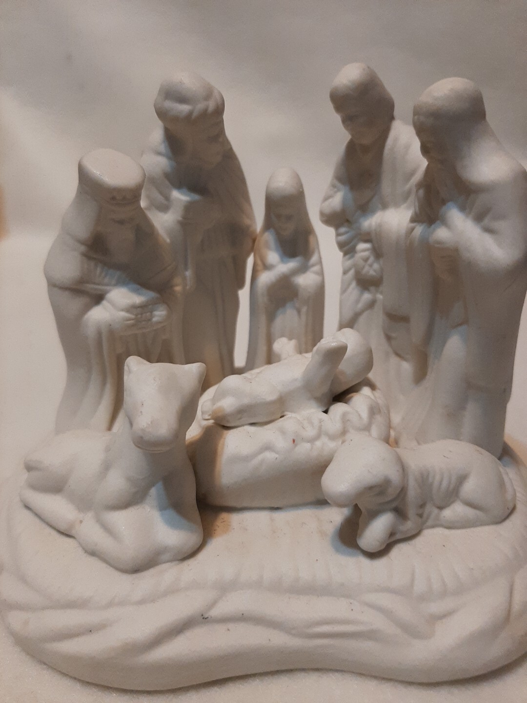 Vintage Nativity White Decorative Ceramic Baby Jesus Mary Joseph