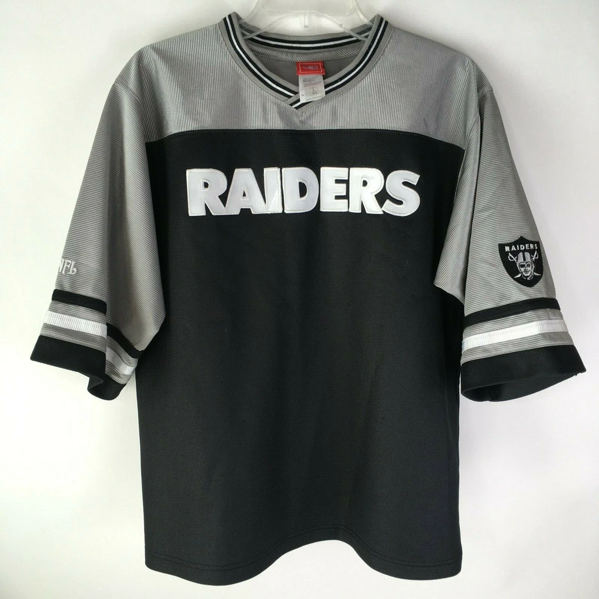 Oakland Raiders NFL Jersey Shirt Black Gray Youth Large 16/18 Measure in  Descrip