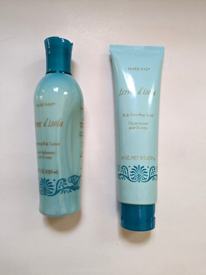 LOT of 2 Mary Kay TERME D ISOLA BODY SMOOTHING SCRUB, BUFFING CREAM + LOTION NEW