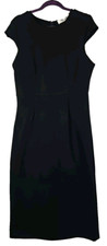 Diane Von Furstenberg ~Woman Size 10~ Little Black Midi Dress Unlined.
