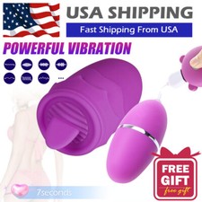 Tongue Oral Licking Sucking Vibrator G-Spot Dildo-Massager Bullet-Sex-Toys Women