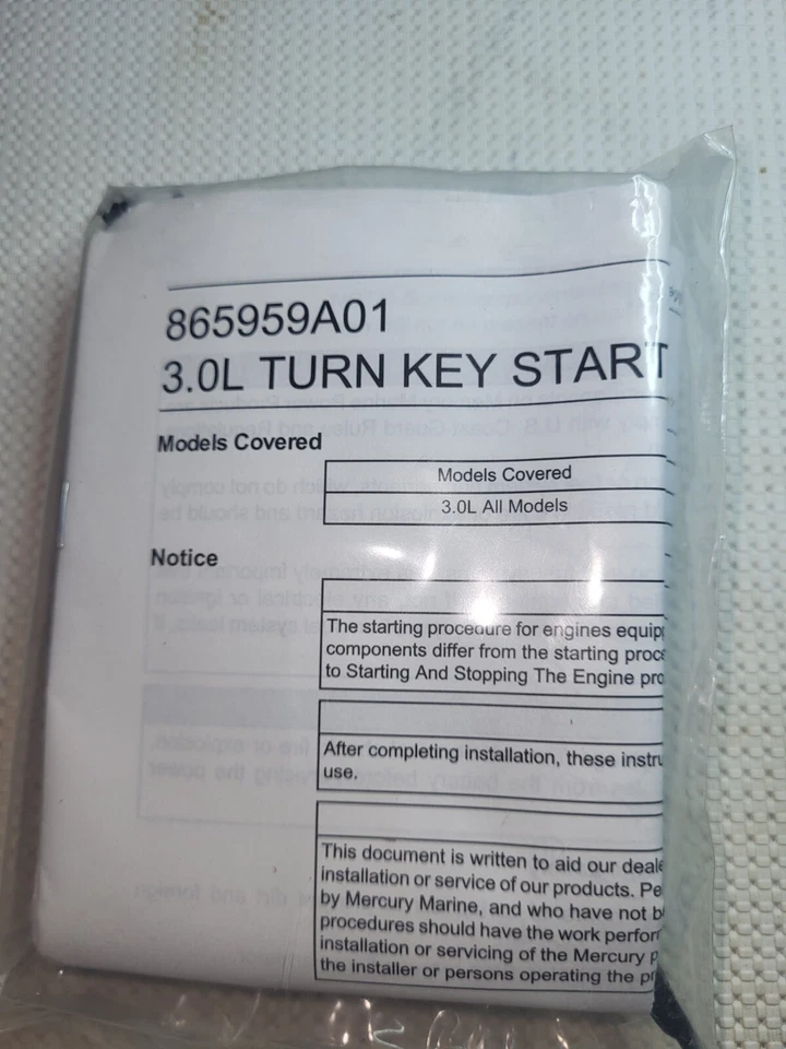 865959A01 Mercury Marine 3.0L Turn Key Start Retro Key Fit Kit - Image 2 of 2