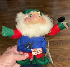 Santa's Best builder Elf Plush Holiday Vintage Figure 9” Original Tags 1992