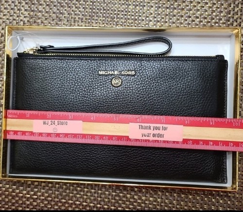 Michael Kors Jet set Charm Lg Zip Wristlet Leather Black - Picture 9 of 10