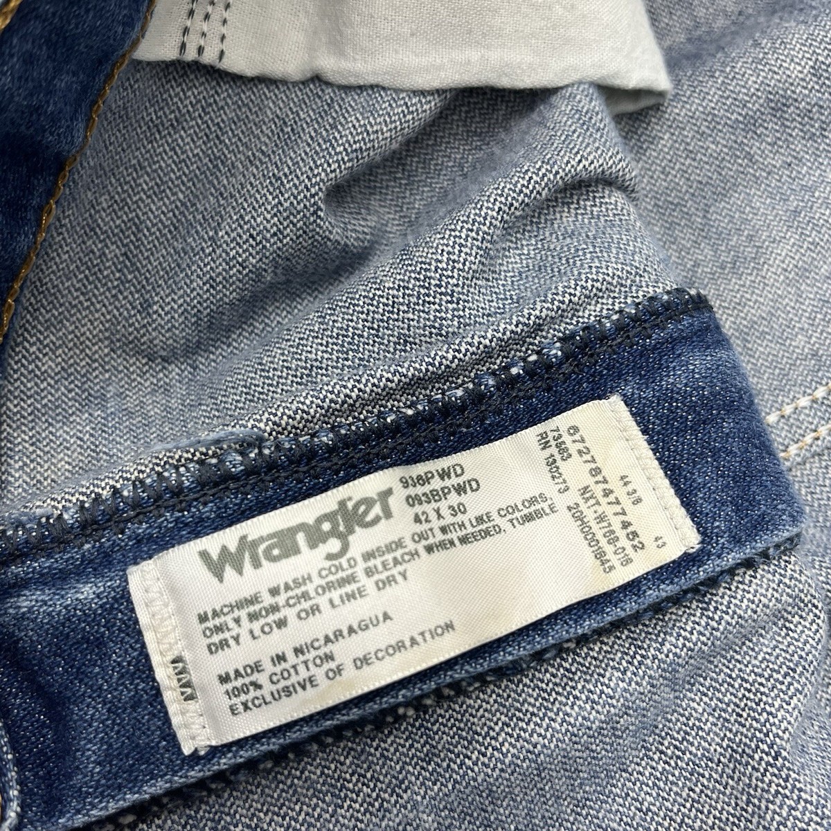 ノン Wrangler Western Blue Denim Jeans Rugged Cowboy Straight Leg Men's