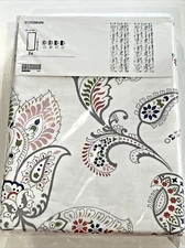 Ikea PUSSMUN Curtains 2 Panels (1 pair) 57" x 98" White/Multicolor Paisley New