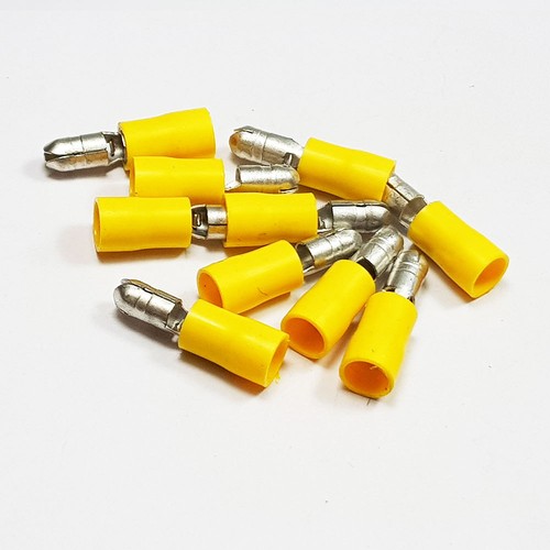 Insulated Male Yellow Bullet Terminal Connector Terminals Crimp