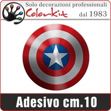Scudo adesivo di Capitan America cm.10x10 -  2 pezzi - by Colorkit-001349