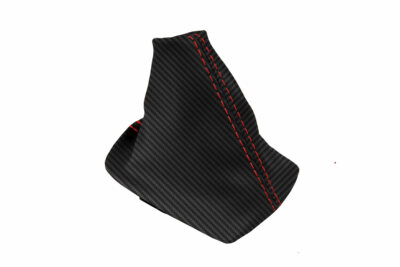 Fits 04-13 Volvo C30 C70 S40 Carbon Fiber Manual Shift Boot Cover Red Stitch