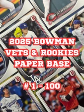2025 Bowman Baseball Paper RC's & Vets #1-100: YOU Pick- Complete Your Set