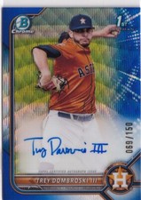 Trey Dombroski III 2022 BOWMAN DRAFT CHROME Blue Wave REFRACTOR AUTO /150 ASTROS
