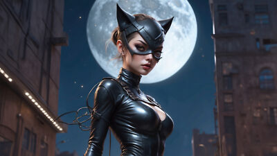 Superheroes catwoman superheroes ai artist art Stitched Gaming Mat Desk 3607