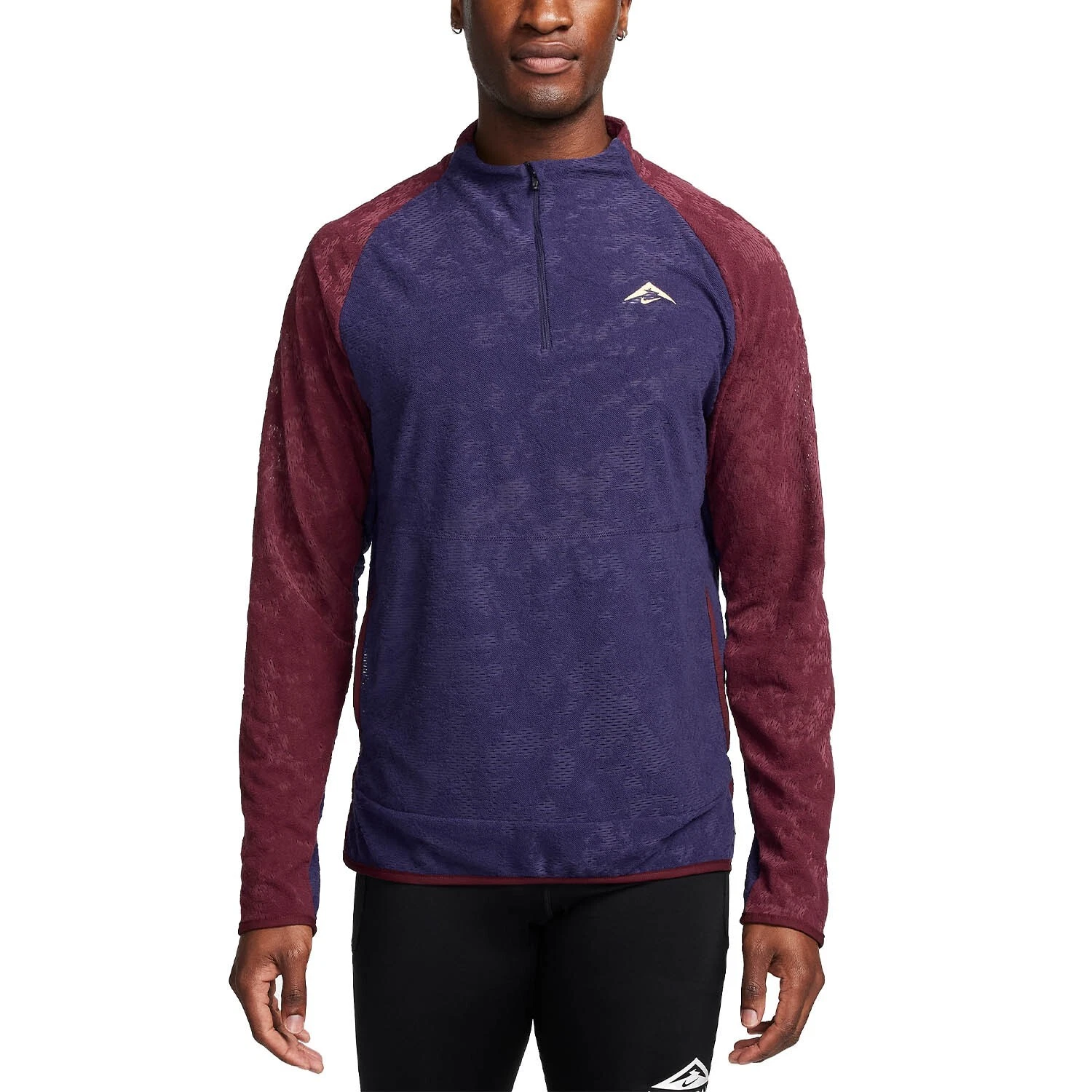 Nike Trail Dri-FIT 1/2 Zip Running Top Maroon Purple Men’s Size Small FB7535-555