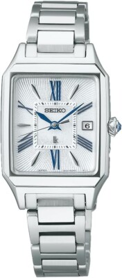 Seiko Lukia SSVW209 Grow Solar White Square Uhr Damen Saphirglas Geschenk