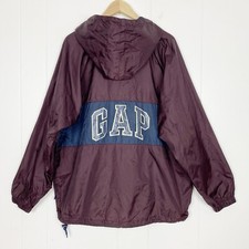 Vintage GAP Jacket Men's Size Medium 1/4 Zip Pullover 90s Hood Y2K Anorak 2000s