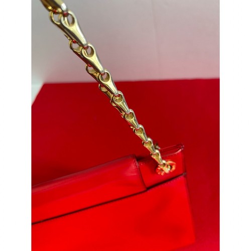 Echte Celine Vintage Kette Schultertasche Leder rot aus Japan - Bild 6 von 10