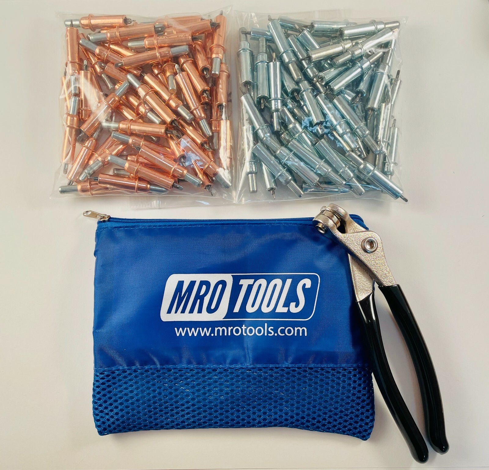 50 1/8 & 50 3/32 Zephyr Kwik-Lok Cleco Fasteners + Pliers w Bag (KZ4S100-3)